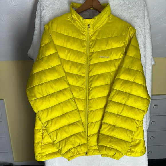 Marmot Jena Down Jacket Women's Insulated Coat Bright Yellow 800 Fill XL Puffer - Picture 6 of 16